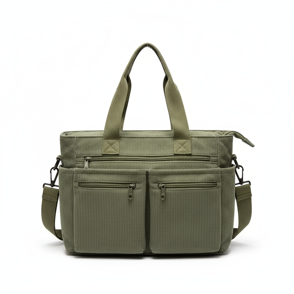 Sac Cabas en Velours Côtelé