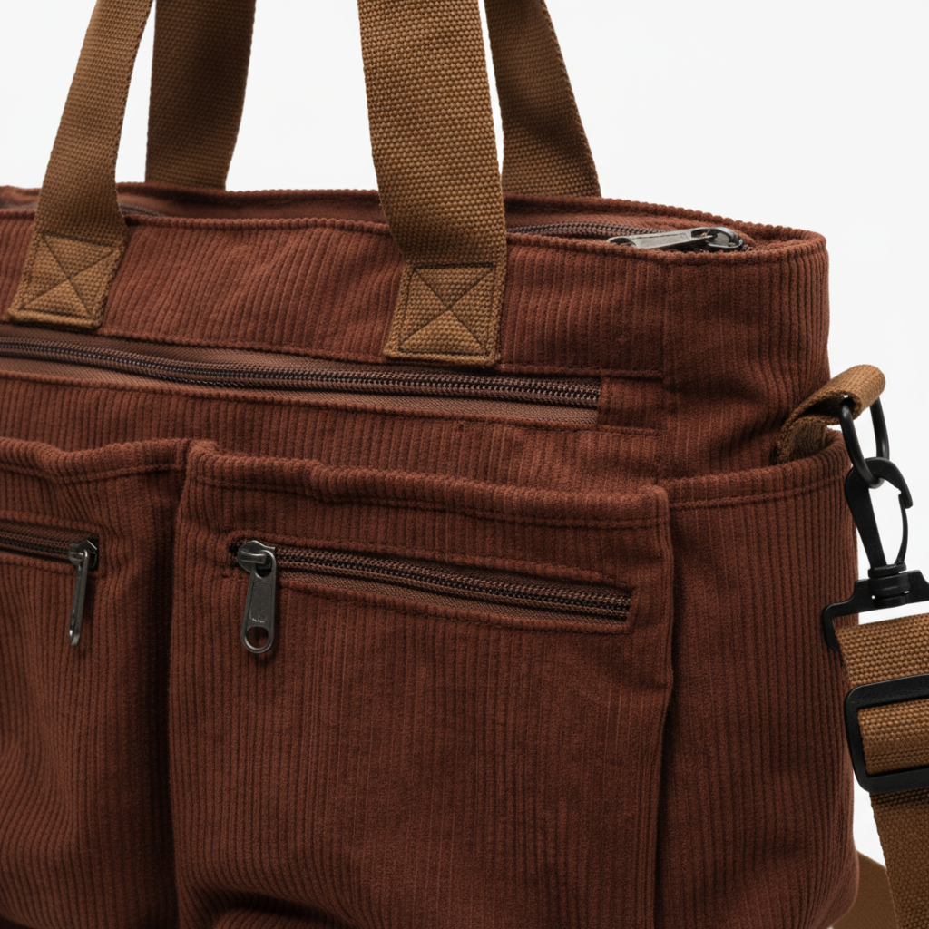 Sac Cabas en Velours Côtelé