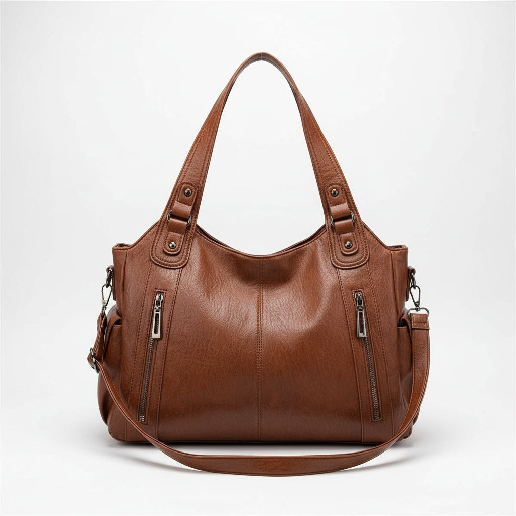 Sac à main femme cabas épaule en cuir – Grande capacité, multi-poches