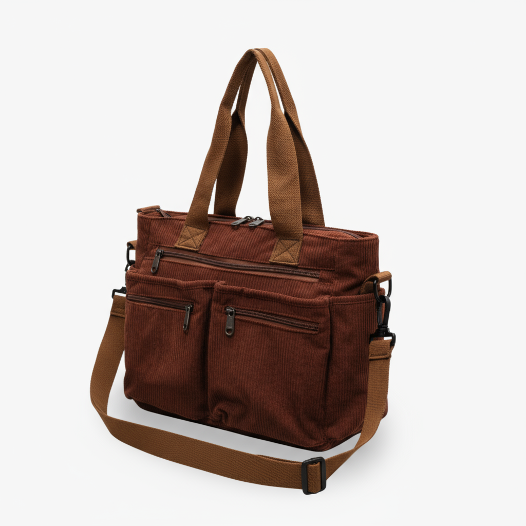 Sac Cabas en Velours Côtelé