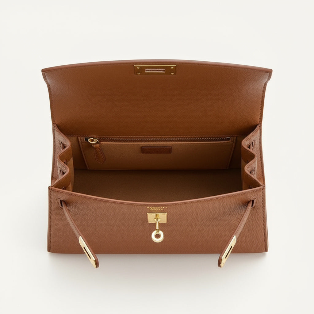 Sac à Main Femme Élégant en Cuir avec Fermoir Doré