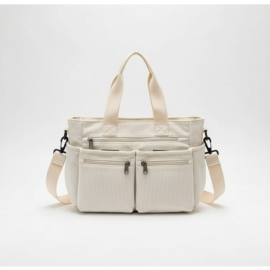 Sac Cabas en Velours Côtelé