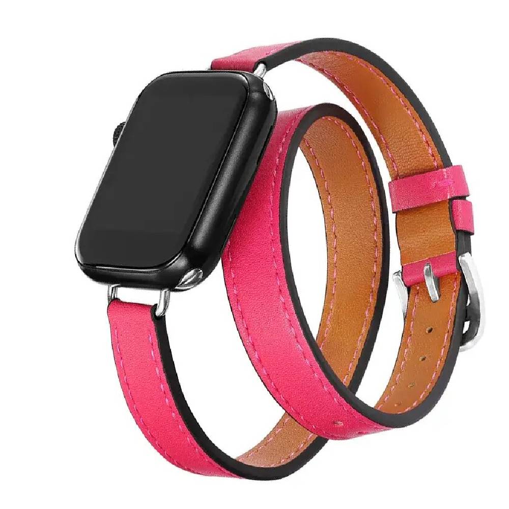 Bracelet Double Tour en Cuir pour Apple Watch – Luxe et Style Unique