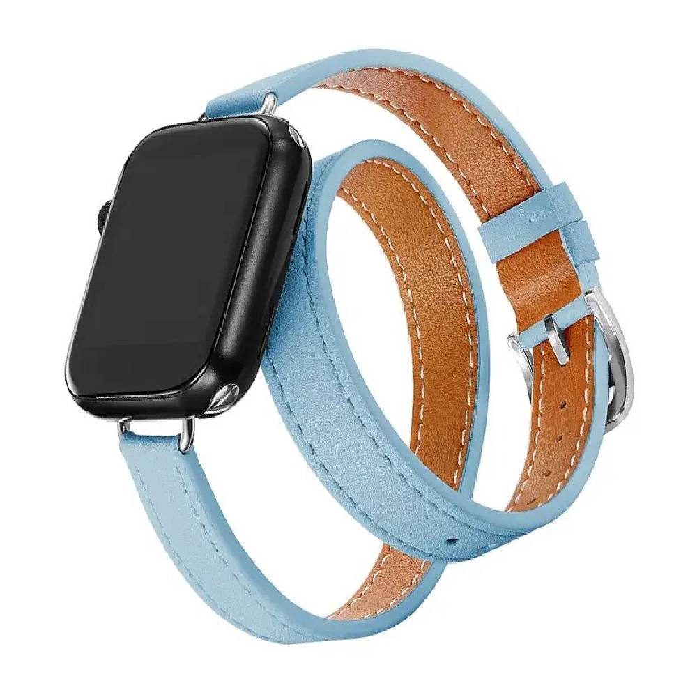 Bracelet Double Tour en Cuir pour Apple Watch – Luxe et Style Unique