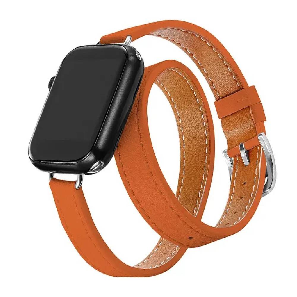 Bracelet Double Tour en Cuir pour Apple Watch – Luxe et Style Unique