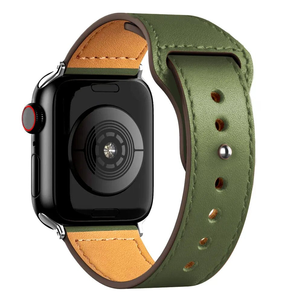 Bracelet en Cuir pour Apple Watch – Élégance Intemporelle