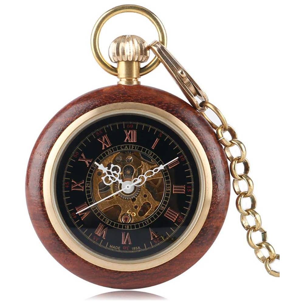 Montre de Poche en Acier Noir – Élégance et Durabilité Maximales