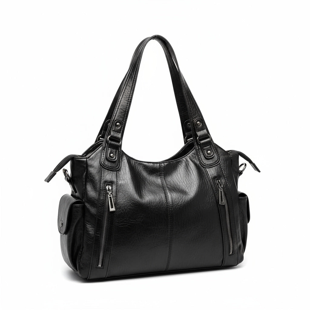Sac à main femme cabas épaule en cuir – Grande capacité, multi-poches