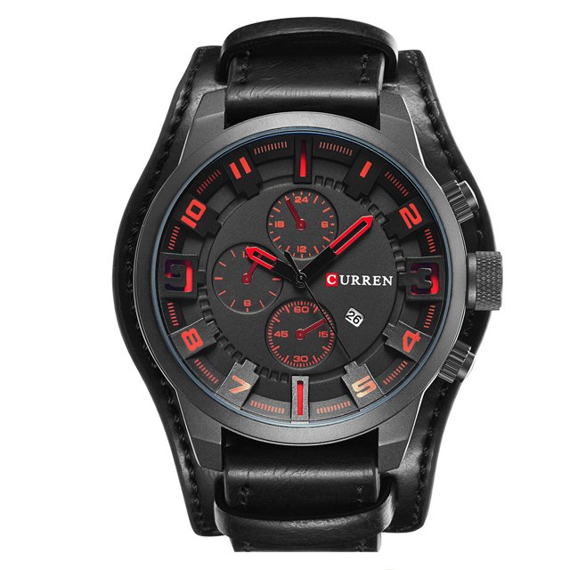 Montre avec Cadran Noir Édition Spéciale – Sobriété et Élégance