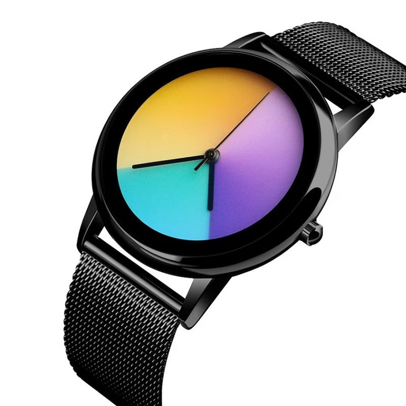 Montre Arc-en-Ciel – Élégance Futuriste et Couleurs Vibrantes