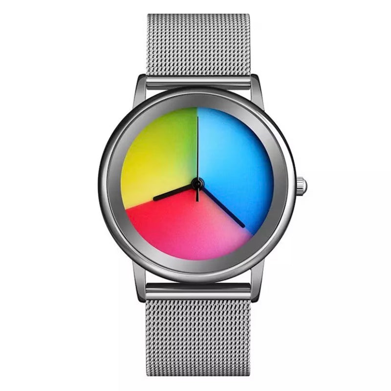 Montre Arc-en-Ciel – Élégance Futuriste et Couleurs Vibrantes