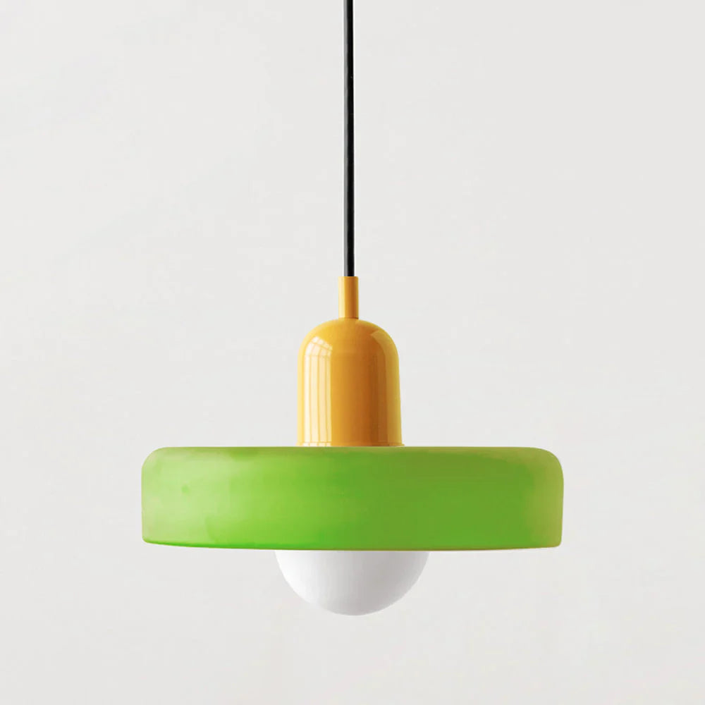 Suspension en Verre Coloré – Lustre Design Style Bauhaus