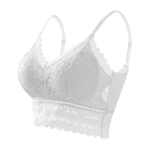 Soutien-gorge en dentelle pour femmes, haut confortable, couleur unieet sexy - Blxck France