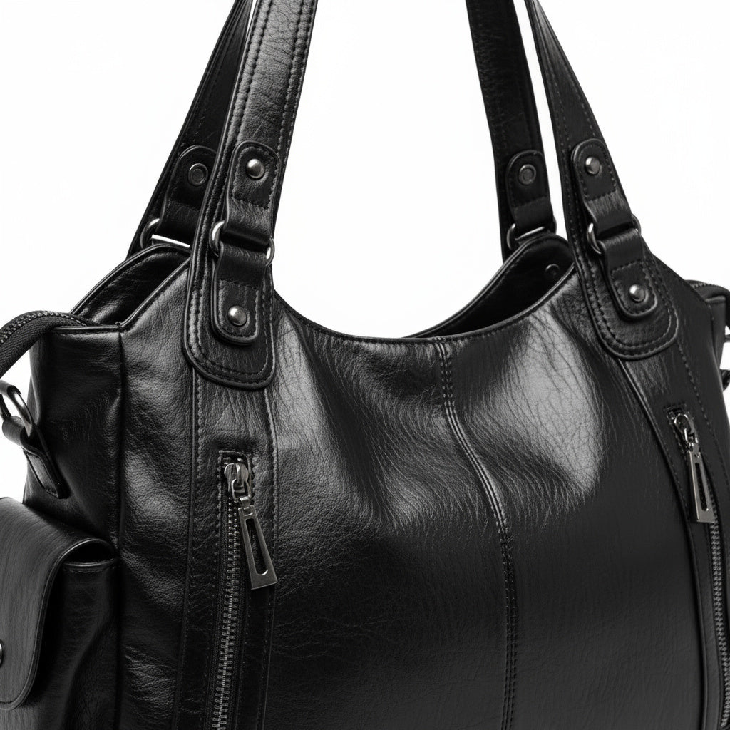 Sac à main femme cabas épaule en cuir – Grande capacité, multi-poches