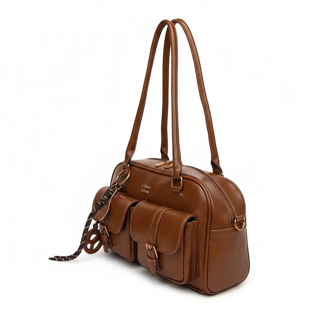 Sac à Main Femme Multi-Poches pour Voyage, Travail et Shopping – Marron