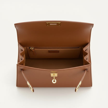 Sac à Main Femme Élégant en Cuir avec Fermoir Doré