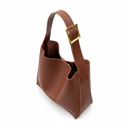 Sac à Épaule en Cuir avec Pochette Assortie