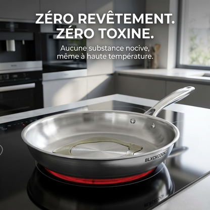 BLXCKCOOK™ Poêle Inox | Cuisinez sainement, sans revêtement toxique