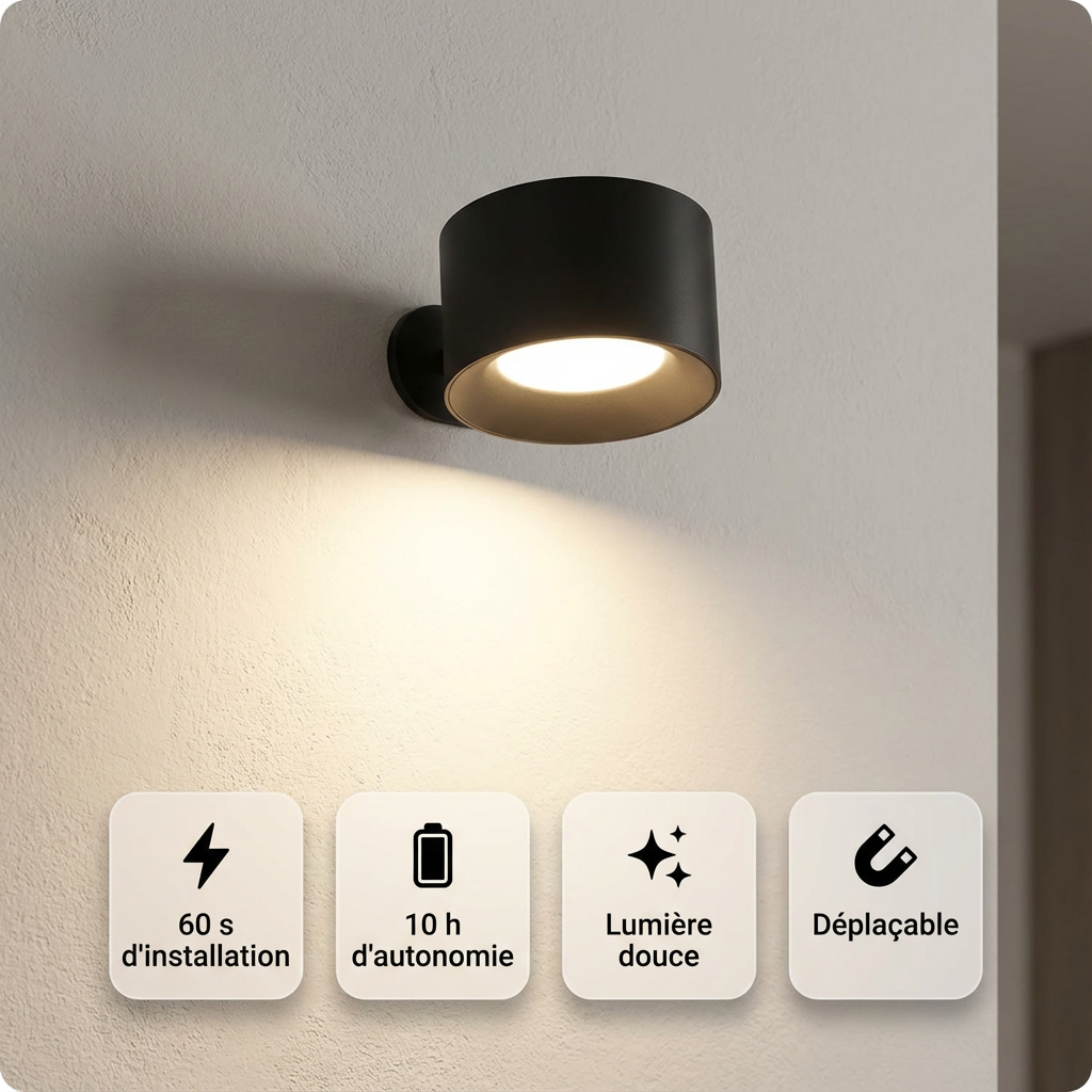 BLXCKLUME™ Murale LED | Éclairage élégant, sans câbles ni perçage