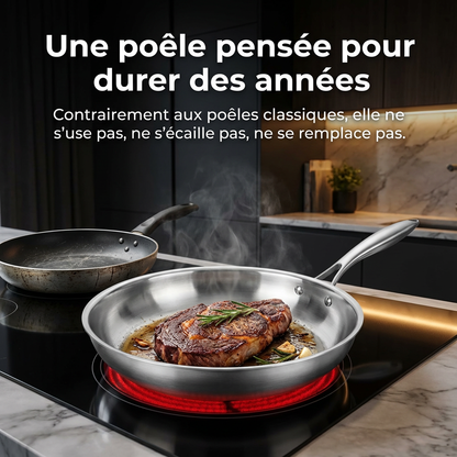 BLXCKCOOK™ Poêle Inox | Cuisinez sainement, sans revêtement toxique