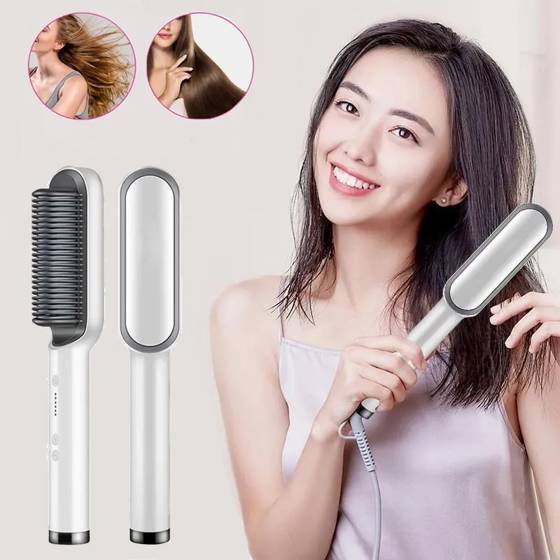 2 en 1 Brosse chauffante lissante