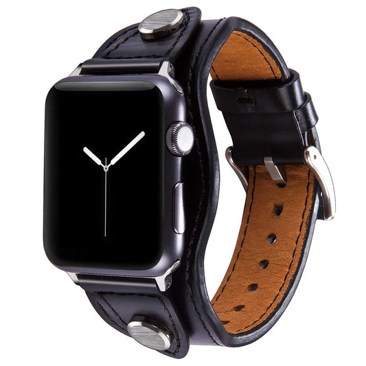 Bracelet pour apple watch cuir large