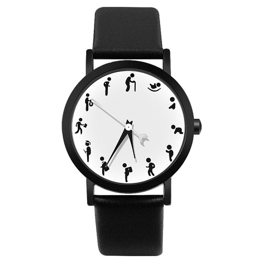 Montre en cuir unisexe