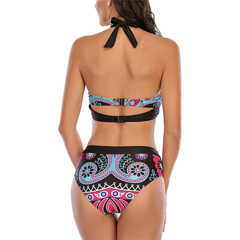 Maillot de bain ensemble deux pièces imprimé pour femmes