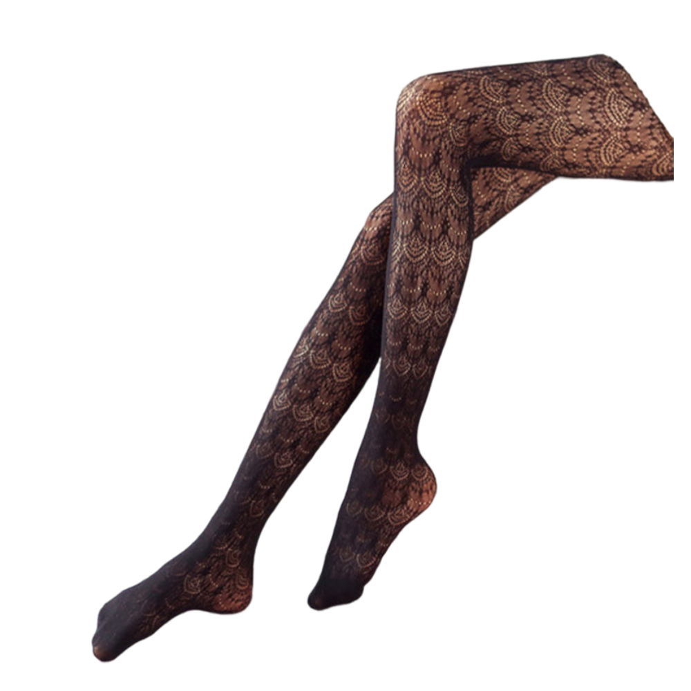 Collants dentelle fleur