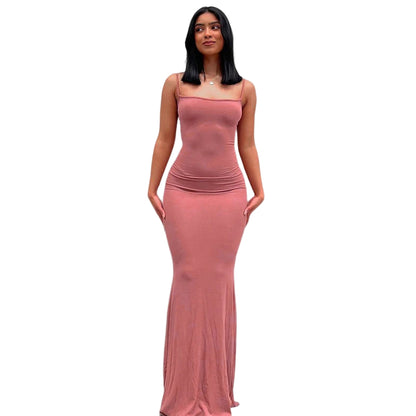 Robe Longue à Bretelles Spaghetti pour Femme