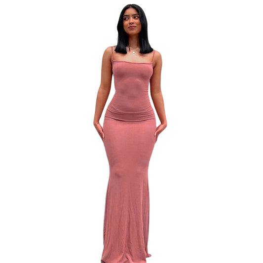 Robe Longue à Bretelles Spaghetti pour Femme