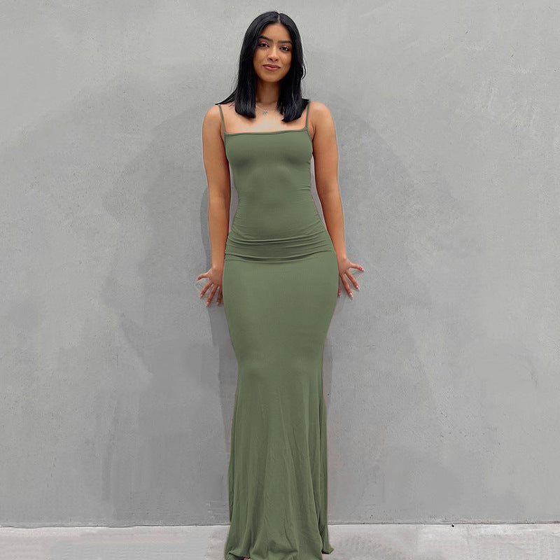 Robe Longue à Bretelles Spaghetti pour Femme