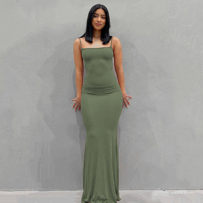 Robe Longue à Bretelles Spaghetti pour Femme