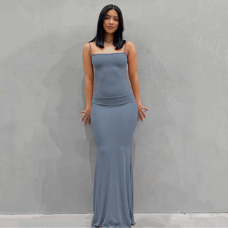 Robe Longue à Bretelles Spaghetti pour Femme