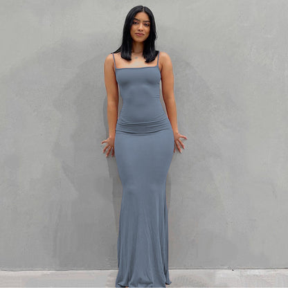 Robe Longue à Bretelles Spaghetti pour Femme
