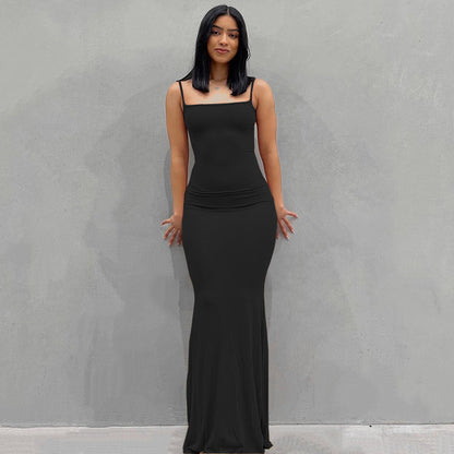 Robe Longue à Bretelles Spaghetti pour Femme