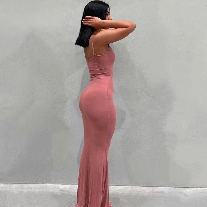 Robe Longue à Bretelles Spaghetti pour Femme