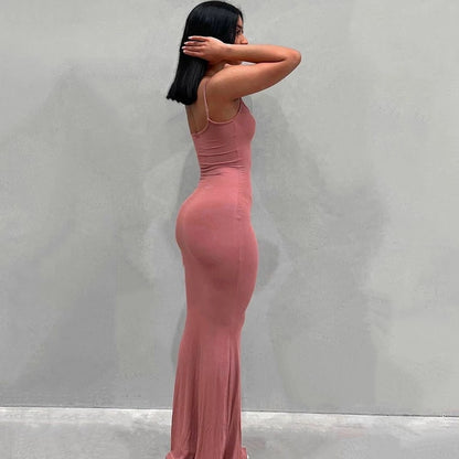 Robe Longue à Bretelles Spaghetti pour Femme