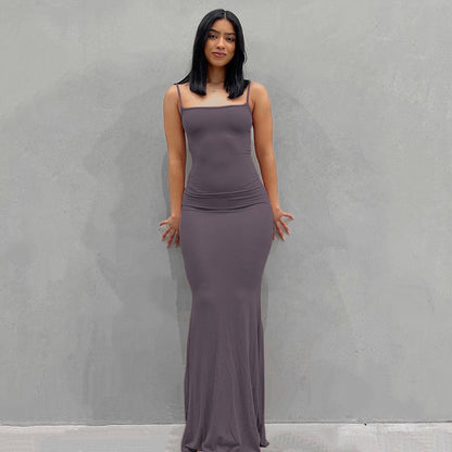 Robe Longue à Bretelles Spaghetti pour Femme