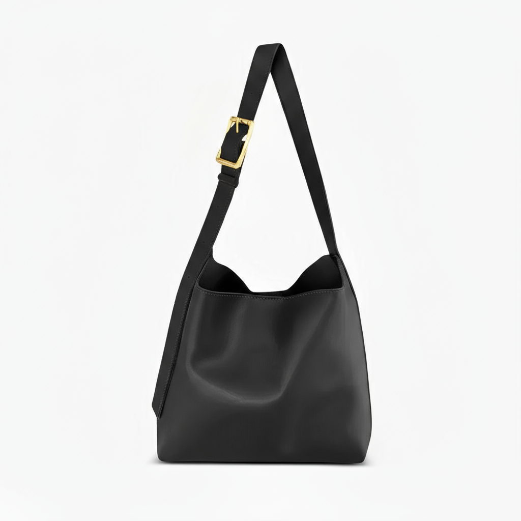Sac à Épaule en Cuir avec Pochette Assortie