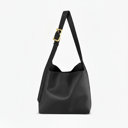 Sac à Épaule en Cuir avec Pochette Assortie