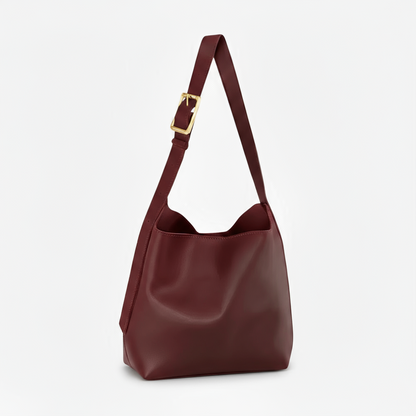 Sac à Épaule en Cuir avec Pochette Assortie