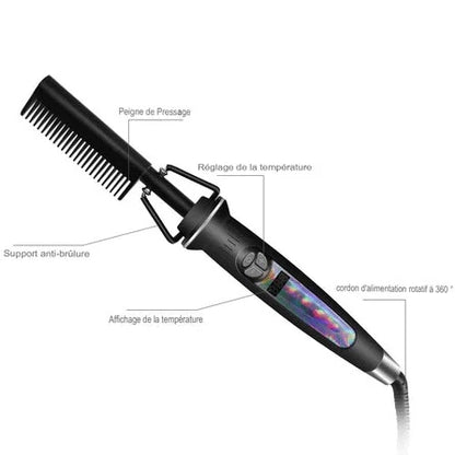 Peigne Chauffant avec brosse chauffante