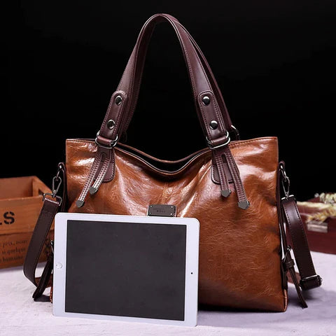 Sac cuir femme style fourre tout