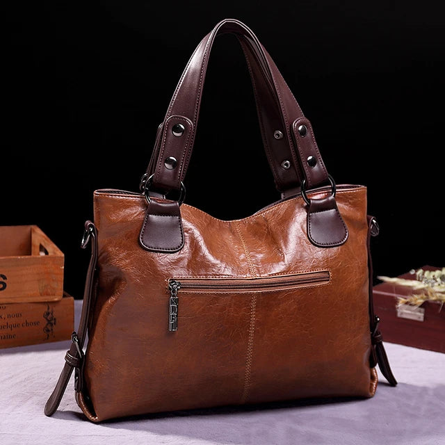 Sac cuir femme style fourre tout