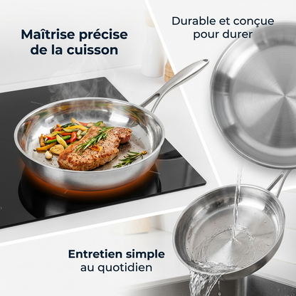 BLXCKCOOK™ Poêle Inox | Cuisinez sainement, sans revêtement toxique