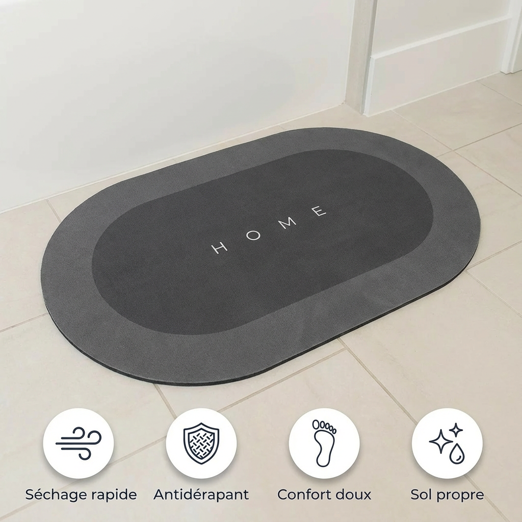 BLXCKMAT™ | Le tapis de bain qui sèche vos pieds en quelques secondes