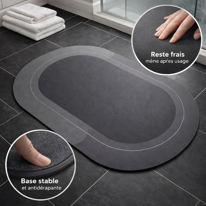 BLXCKMAT™ | Le tapis de bain qui sèche vos pieds en quelques secondes