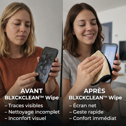 BLXCKCLEAN™ Wipe | Des écrans et lunettes nets, en un seul geste