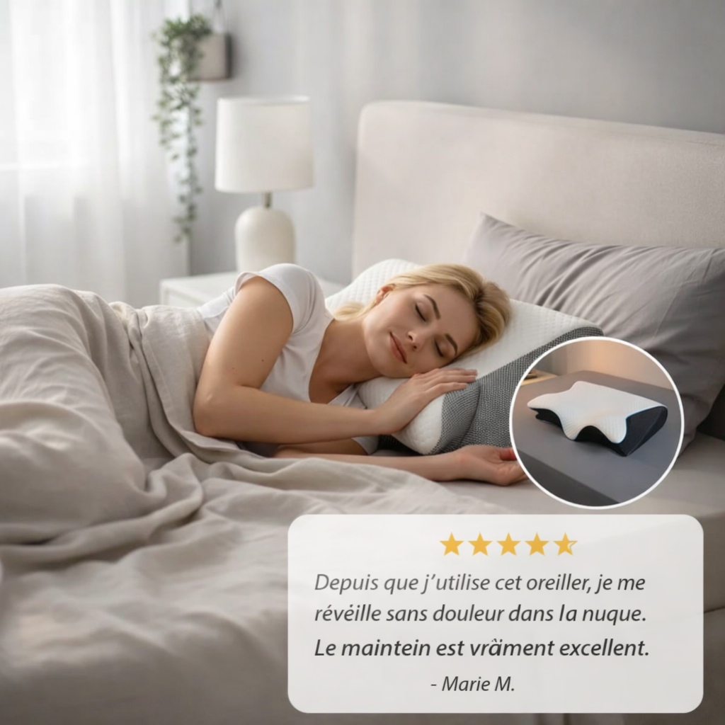 BLXCKREST™ Oreiller Cervical | Soulage la nuque, améliore le sommeil